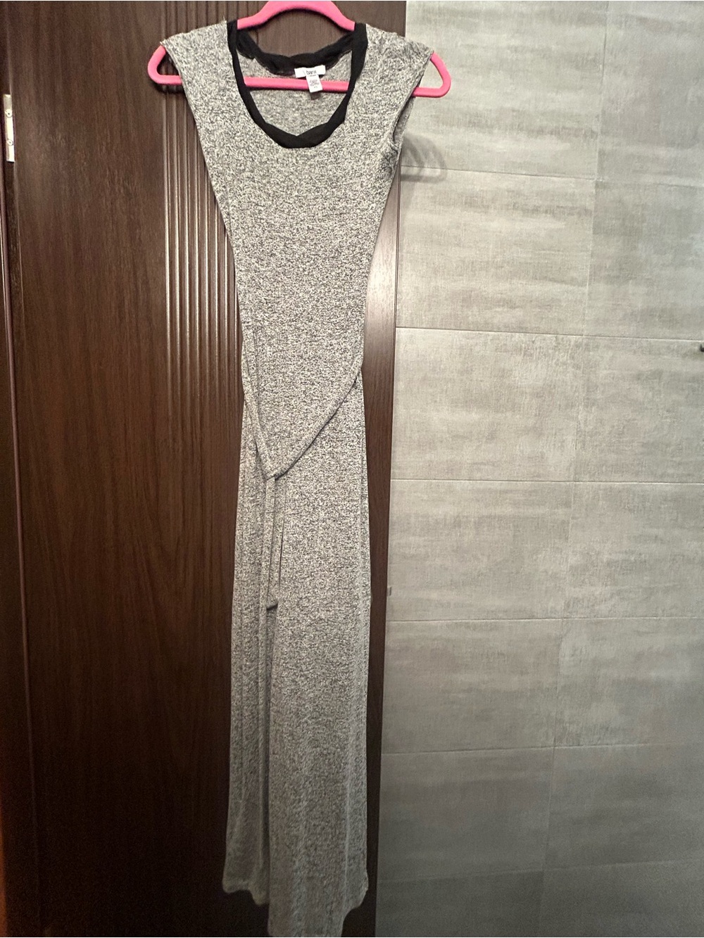 Bar III Sleeveless Gray Maxi Dress with Contrast Trim